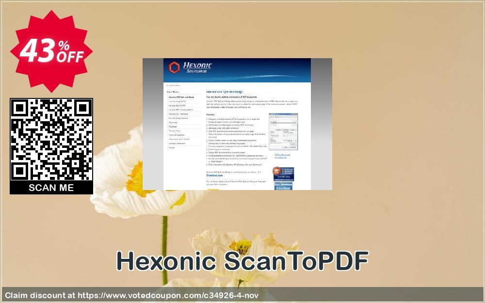 Hexonic ScanToPDF Coupon, discount Hexonic coupon (34926). Promotion: 