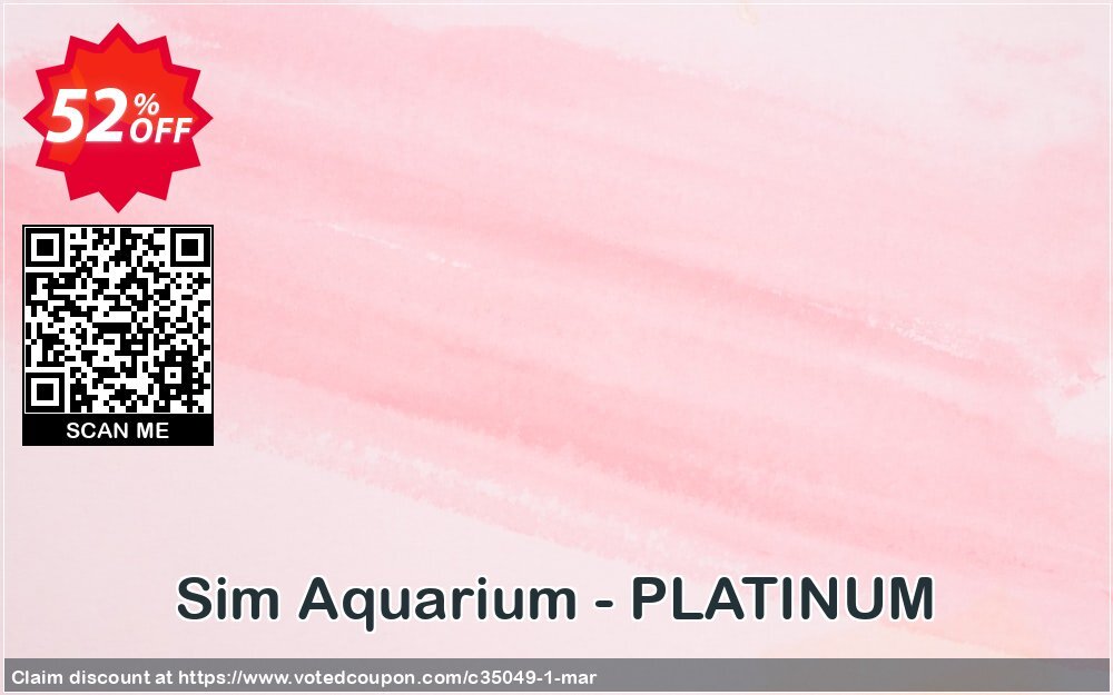 Sim Aquarium - PLATINUM Coupon, discount 20off. Promotion: