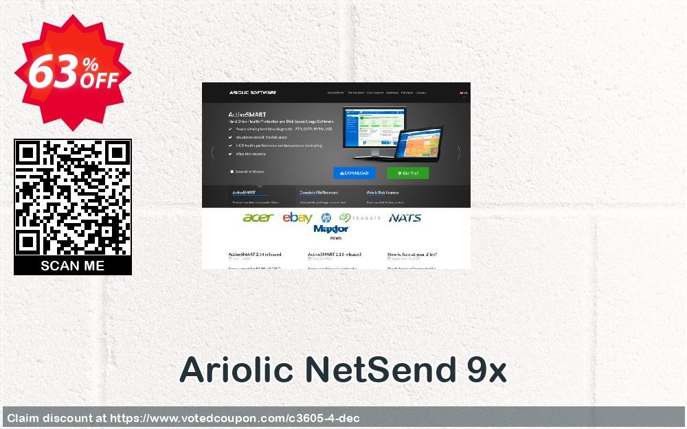 Ariolic NetSend 9x Coupon, discount cheap bits -60%. Promotion: 
