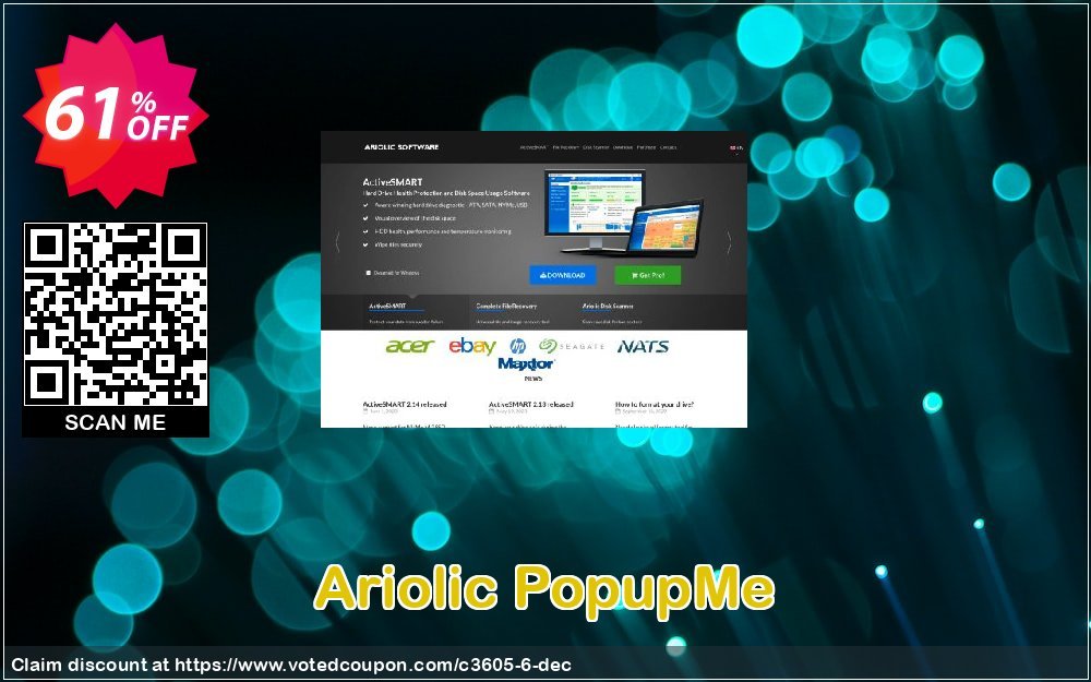 Ariolic PopupMe Coupon, discount cheap bits -60%. Promotion: 
