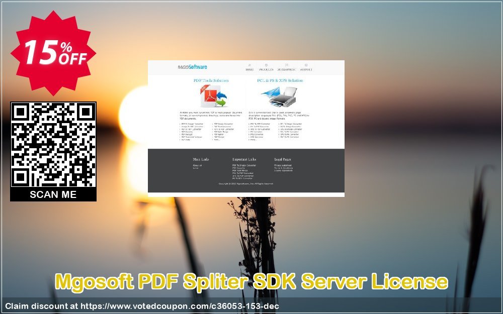 Mgosoft PDF Spliter SDK Server Plan Coupon, discount mgosoft coupon (36053). Promotion: mgosoft coupon discount (36053)