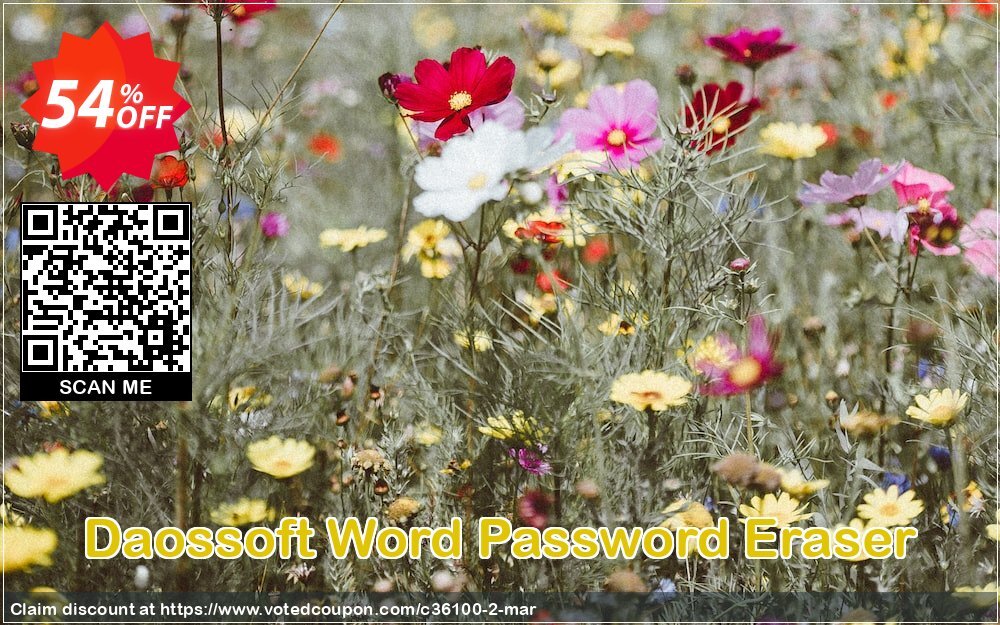 Daossoft Word Password Eraser Coupon, discount 30% daossoft (36100). Promotion: 30% daossoft (36100)