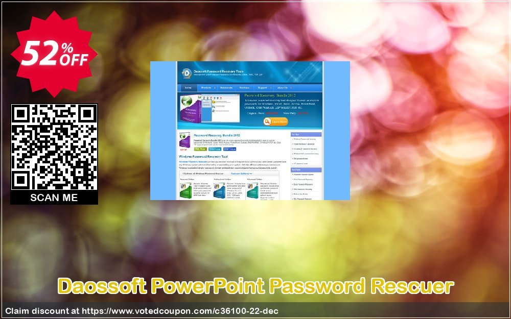 Daossoft PowerPoint Password Rescuer Coupon, discount 30% daossoft (36100). Promotion: 30% daossoft (36100)