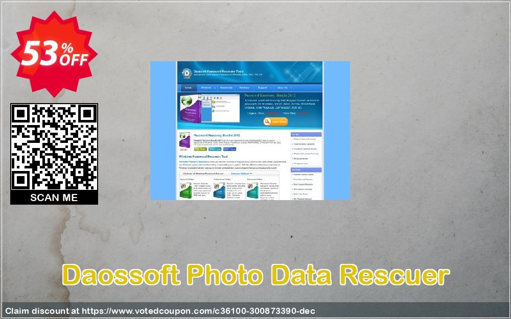 Daossoft Photo Data Rescuer Coupon, discount 40% daossoft (36100). Promotion: 40% daossoft (36100)