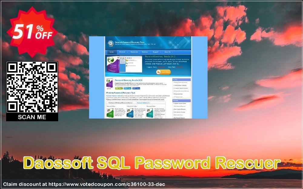 Daossoft SQL Password Rescuer Coupon, discount 30% daossoft (36100). Promotion: 30% daossoft (36100)
