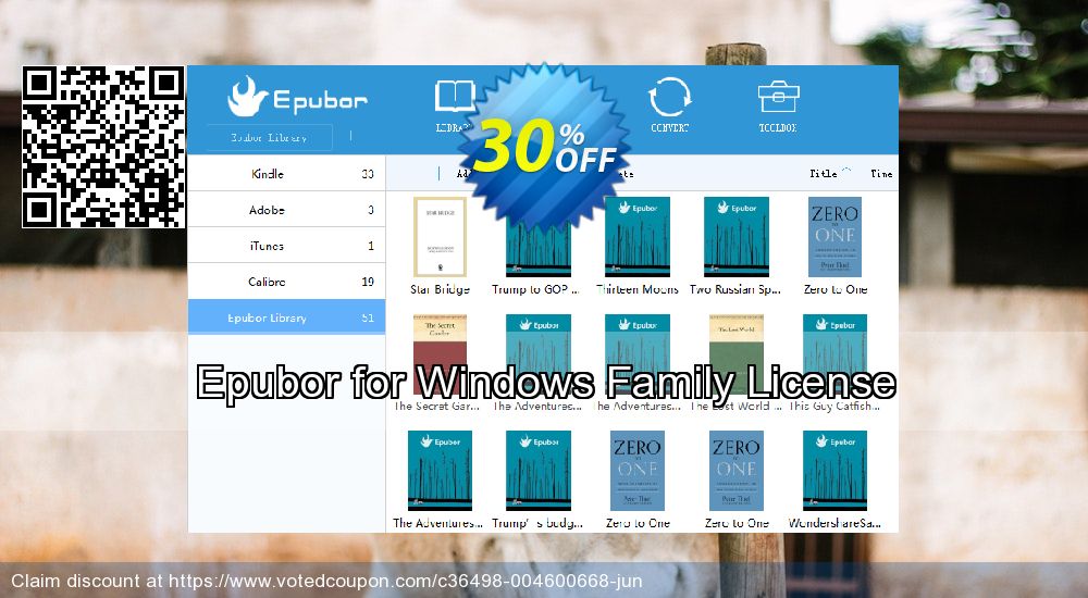 Epubor for WINDOWS Family Plan Coupon Code Mar 2024, 30% OFF - VotedCoupon