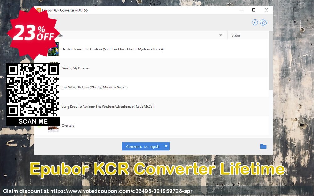 Epubor KCR Converter Lifetime voted-on promotion codes