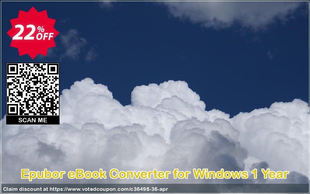 Epubor eBook Converter for WINDOWS Yearly Coupon, discount Epubor Ebook Software coupon (36498). Promotion: Epubor Ebook Software discount code