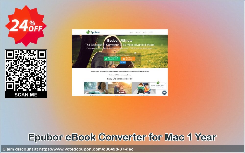 Epubor eBook Converter for MAC Yearly Coupon Code Mar 2024, 24% OFF - VotedCoupon