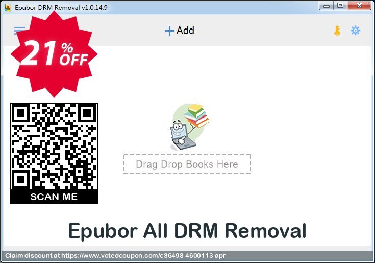 Epubor All DRM Removal Coupon, discount Any DRM Removal for Win amazing offer code 2024. Promotion: wonderful deals code of Any DRM Removal for Win 2024