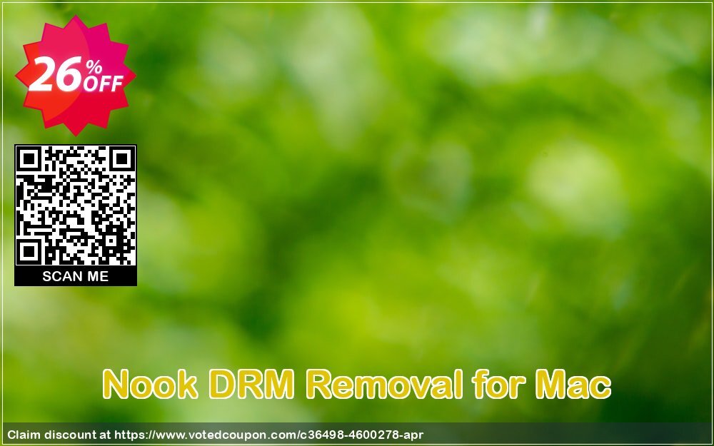 Nook DRM Removal for MAC Coupon, discount Nook DRM Removal for Mac stirring promotions code 2024. Promotion: imposing discounts code of Nook DRM Removal for Mac 2024