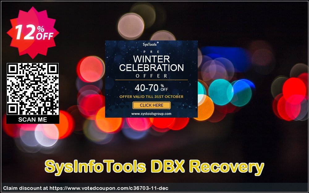 SysInfoTools DBX Recovery Coupon, discount SYSINFODISCOUNT. Promotion: Coupon code for SysInfo tools software