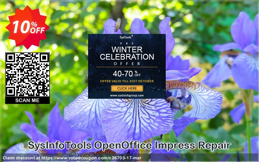 SysInfoTools OpenOffice Impress Repair Coupon, discount SYSINFODISCOUNT. Promotion: Coupon code for SysInfo tools software