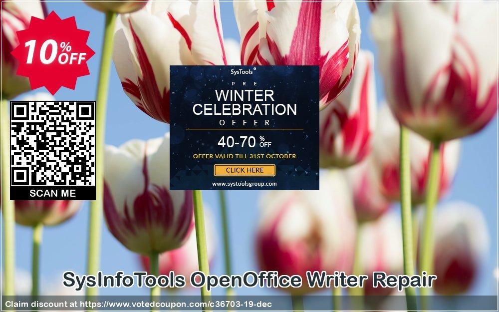SysInfoTools OpenOffice Writer Repair Coupon, discount SYSINFODISCOUNT. Promotion: Coupon code for SysInfo tools software