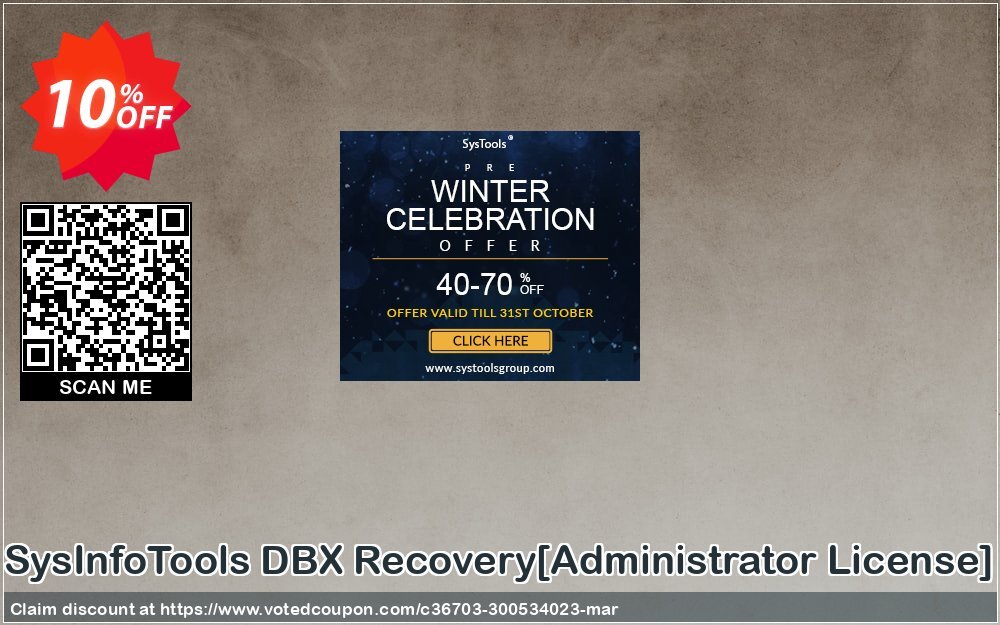 SysInfoTools DBX Recovery/Administrator Plan/ Coupon, discount Promotion code SysInfoTools DBX Recovery[Administrator License]. Promotion: Offer SysInfoTools DBX Recovery[Administrator License] special discount 