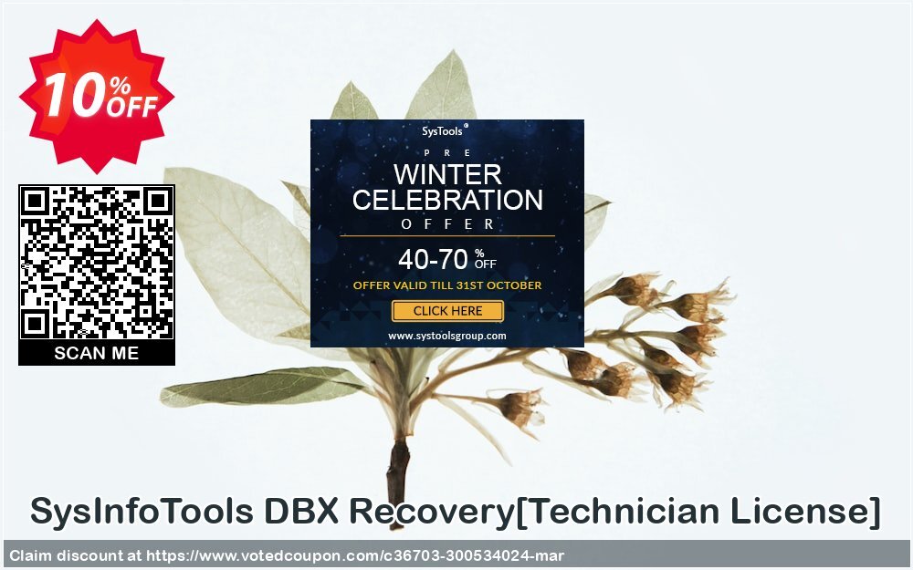 SysInfoTools DBX Recovery/Technician Plan/ Coupon, discount Promotion code SysInfoTools DBX Recovery[Technician License]. Promotion: Offer SysInfoTools DBX Recovery[Technician License] special discount 