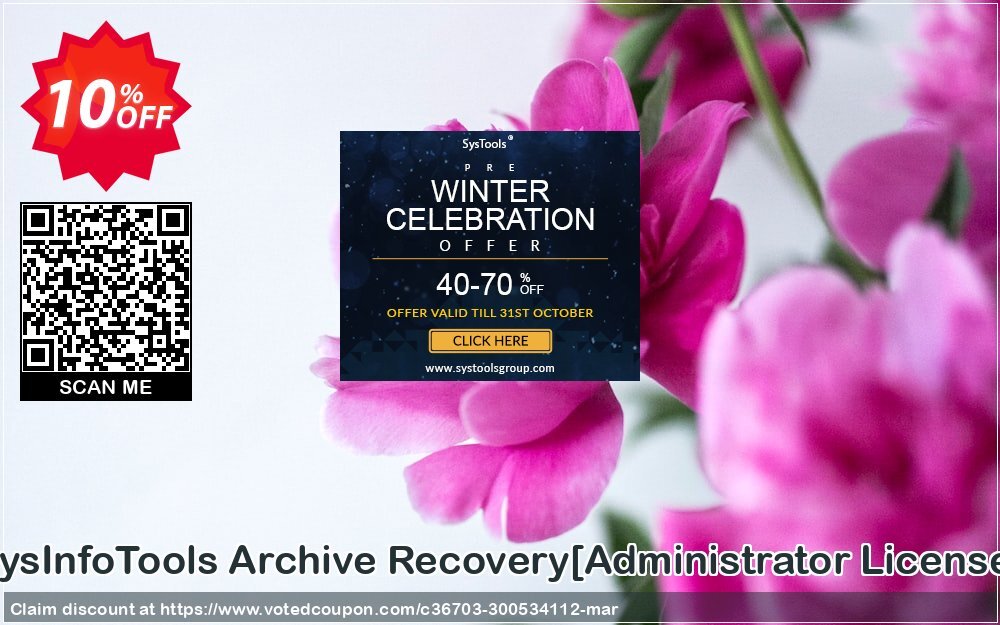 SysInfoTools Archive Recovery/Administrator Plan/ Coupon, discount Promotion code SysInfoTools Archive Recovery[Administrator License]. Promotion: Offer SysInfoTools Archive Recovery[Administrator License] special discount 