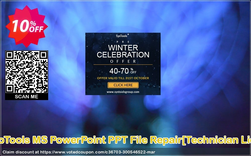 SysInfoTools MS PowerPoint PPT File Repair/Technician Plan/ Coupon, discount Promotion code SysInfoTools MS PowerPoint PPT File Repair[Technician License]. Promotion: Offer SysInfoTools MS PowerPoint PPT File Repair[Technician License] special discount 