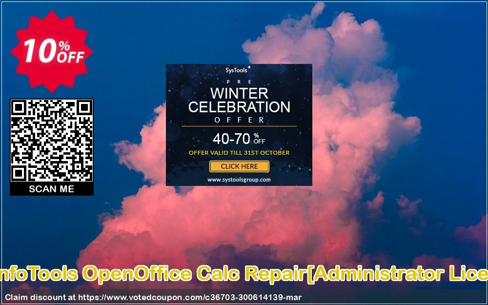 SysInfoTools OpenOffice Calc Repair/Administrator Plan/ Coupon, discount Promotion code SysInfoTools OpenOffice Calc Repair[Administrator License]. Promotion: Offer SysInfoTools OpenOffice Calc Repair[Administrator License] special discount 