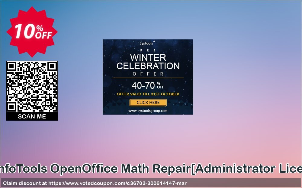 SysInfoTools OpenOffice Math Repair/Administrator Plan/ Coupon, discount Promotion code SysInfoTools OpenOffice Math Repair[Administrator License]. Promotion: Offer SysInfoTools OpenOffice Math Repair[Administrator License] special discount 