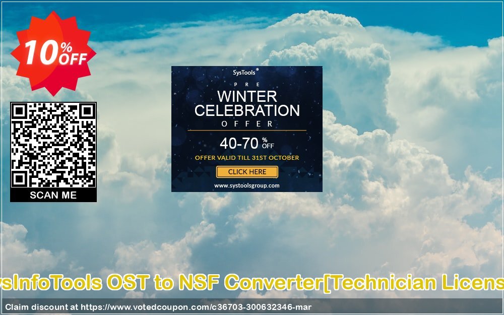 SysInfoTools OST to NSF Converter/Technician Plan/ Coupon, discount Promotion code SysInfoTools OST to NSF Converter[Technician License]. Promotion: Offer SysInfoTools OST to NSF Converter[Technician License] special discount 