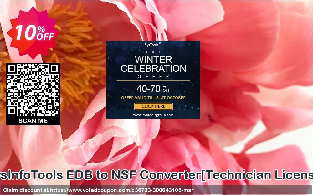 SysInfoTools EDB to NSF Converter/Technician Plan/ Coupon, discount Promotion code SysInfoTools EDB to NSF Converter[Technician License]. Promotion: Offer SysInfoTools EDB to NSF Converter[Technician License] special discount 