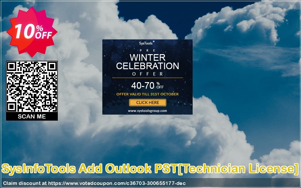 SysInfoTools Add Outlook PST/Technician Plan/ Coupon Code Apr 2024, 10% OFF - VotedCoupon