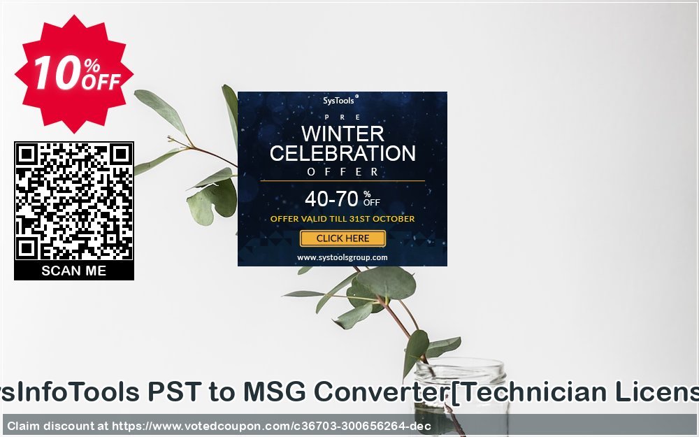 SysInfoTools PST to MSG Converter/Technician Plan/ Coupon Code Apr 2024, 10% OFF - VotedCoupon