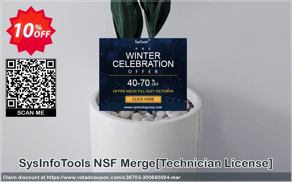 SysInfoTools NSF Merge/Technician Plan/ Coupon, discount Promotion code SysInfoTools NSF Merge[Technician License]. Promotion: Offer SysInfoTools NSF Merge[Technician License] special discount 