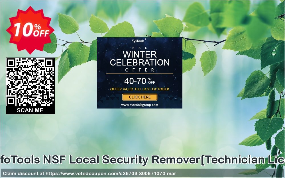 SysInfoTools NSF Local Security Remover/Technician Plan/ Coupon, discount Promotion code SysInfoTools NSF Local Security Remover[Technician License]. Promotion: Offer SysInfoTools NSF Local Security Remover[Technician License] special discount 