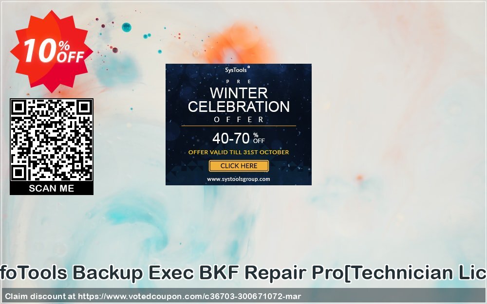 SysInfoTools Backup Exec BKF Repair Pro/Technician Plan/ Coupon Code Apr 2024, 10% OFF - VotedCoupon