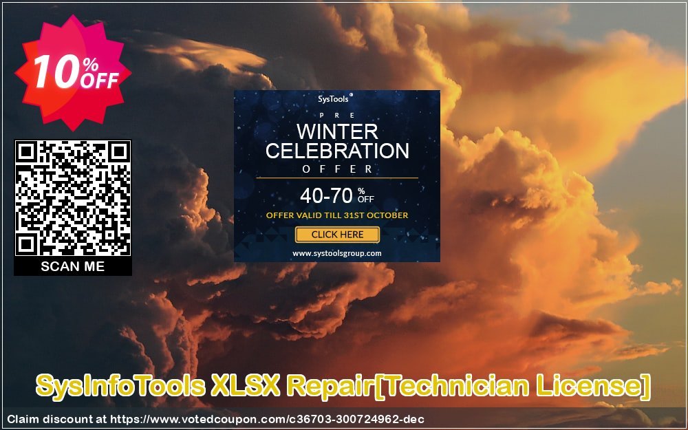 SysInfoTools XLSX Repair/Technician Plan/ Coupon, discount Promotion code SysInfoTools XLSX Repair[Technician License]. Promotion: Offer SysInfoTools XLSX Repair[Technician License] special discount 