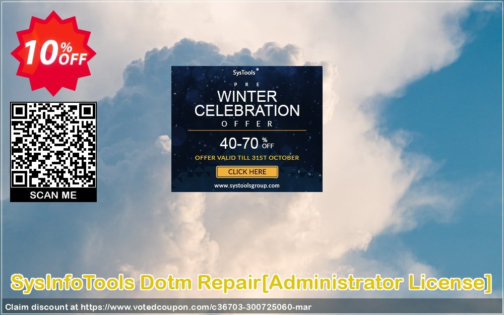 SysInfoTools Dotm Repair/Administrator Plan/ Coupon, discount Promotion code SysInfoTools Dotm Repair[Administrator License]. Promotion: Offer SysInfoTools Dotm Repair[Administrator License] special discount 