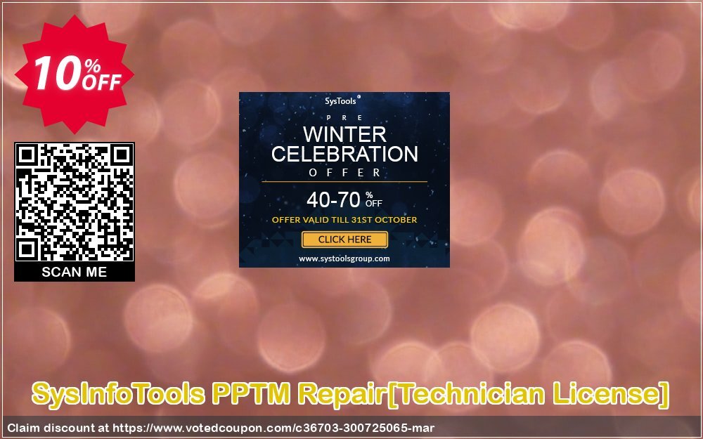 SysInfoTools PPTM Repair/Technician Plan/ Coupon, discount Promotion code SysInfoTools PPTM Repair[Technician License]. Promotion: Offer SysInfoTools PPTM Repair[Technician License] special discount 