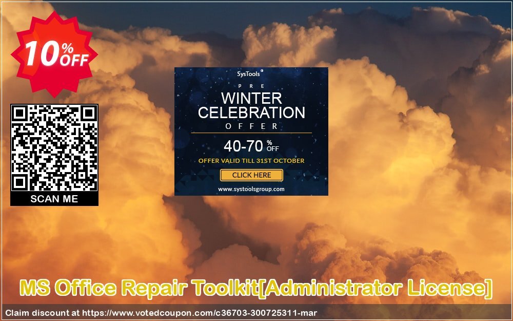 MS Office Repair Toolkit/Administrator Plan/ Coupon, discount Promotion code MS Office Repair Toolkit[Administrator License]. Promotion: Offer MS Office Repair Toolkit[Administrator License] special discount 