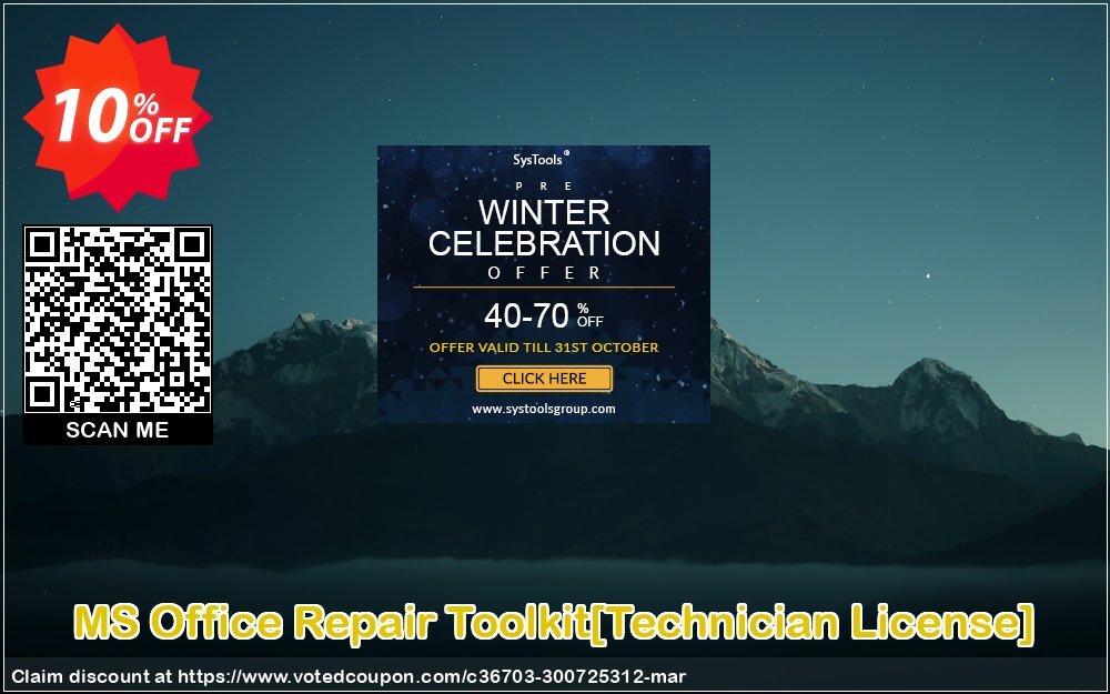 MS Office Repair Toolkit/Technician Plan/ Coupon, discount Promotion code MS Office Repair Toolkit[Technician License]. Promotion: Offer MS Office Repair Toolkit[Technician License] special discount 