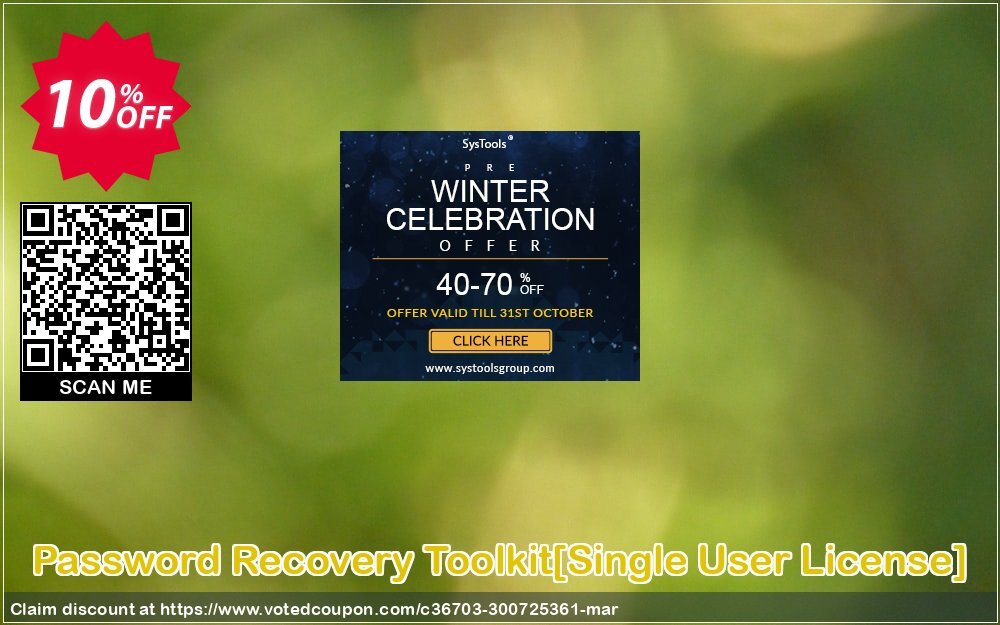 Password Recovery Toolkit/Single User Plan/ Coupon Code May 2024, 10% OFF - VotedCoupon