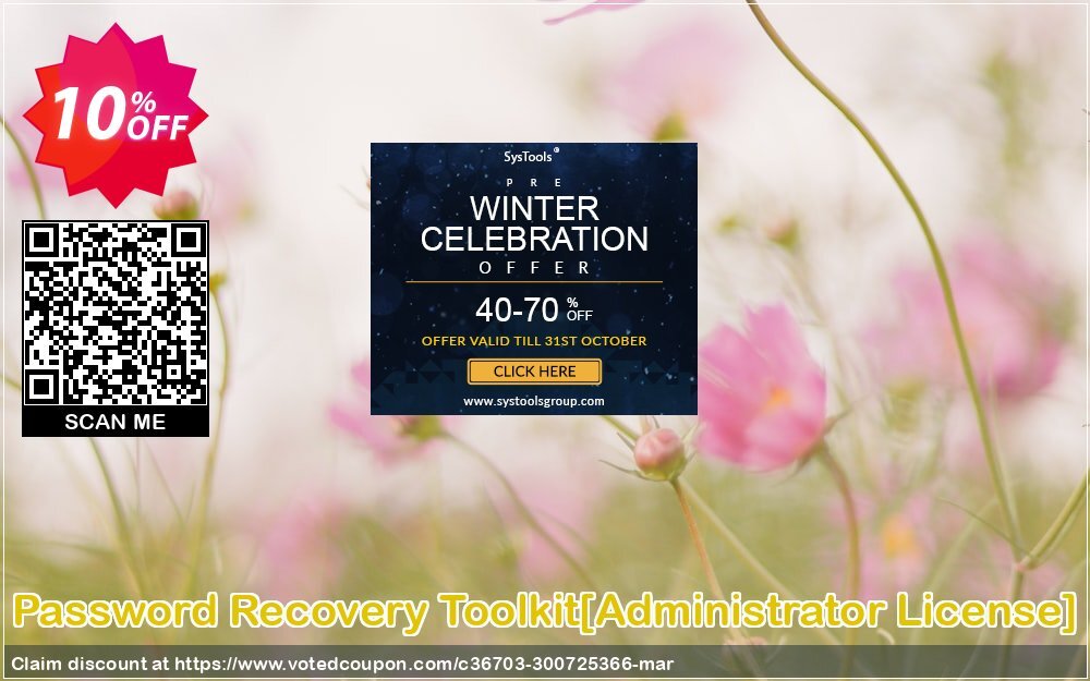 Password Recovery Toolkit/Administrator Plan/ Coupon, discount Promotion code Password Recovery Toolkit[Administrator License]. Promotion: Offer Password Recovery Toolkit[Administrator License] special discount 