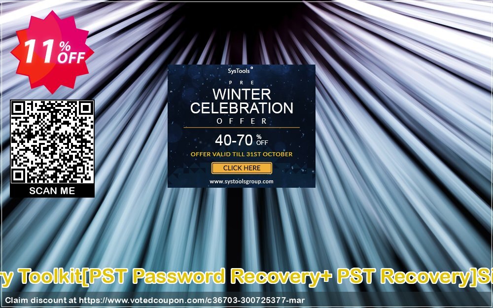 Password Recovery Toolkit/PST Password Recovery+ PST Recovery/Single User Plan Coupon, discount Promotion code Password Recovery Toolkit[PST Password Recovery+ PST Recovery]Single User License. Promotion: Offer Password Recovery Toolkit[PST Password Recovery+ PST Recovery]Single User License special discount 