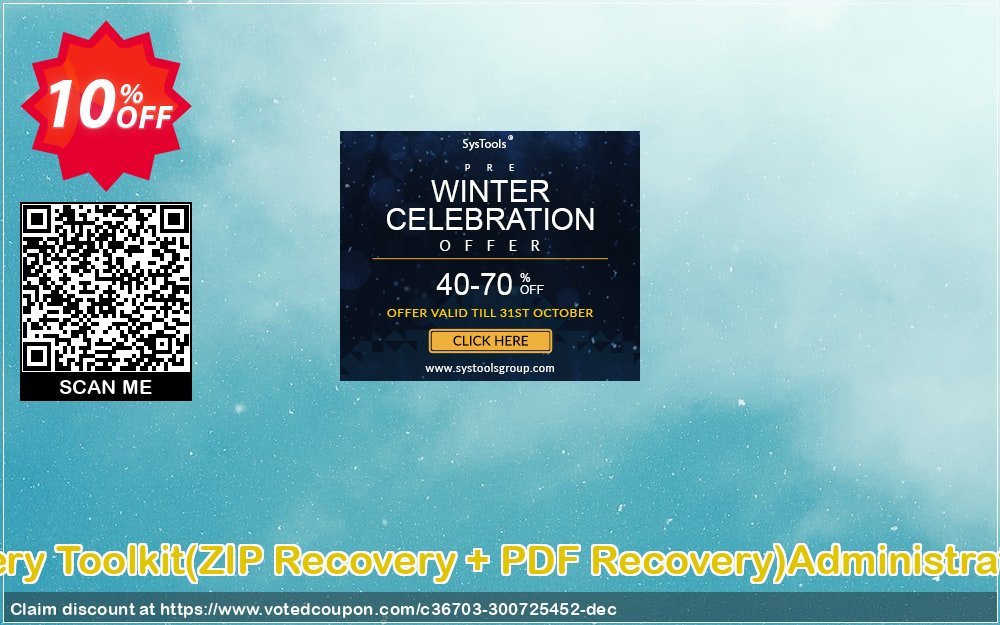 File Recovery Toolkit, ZIP Recovery + PDF Recovery Administrator Plan Coupon, discount Promotion code File Recovery Toolkit(ZIP Recovery + PDF Recovery)Administrator License. Promotion: Offer File Recovery Toolkit(ZIP Recovery + PDF Recovery)Administrator License special discount 