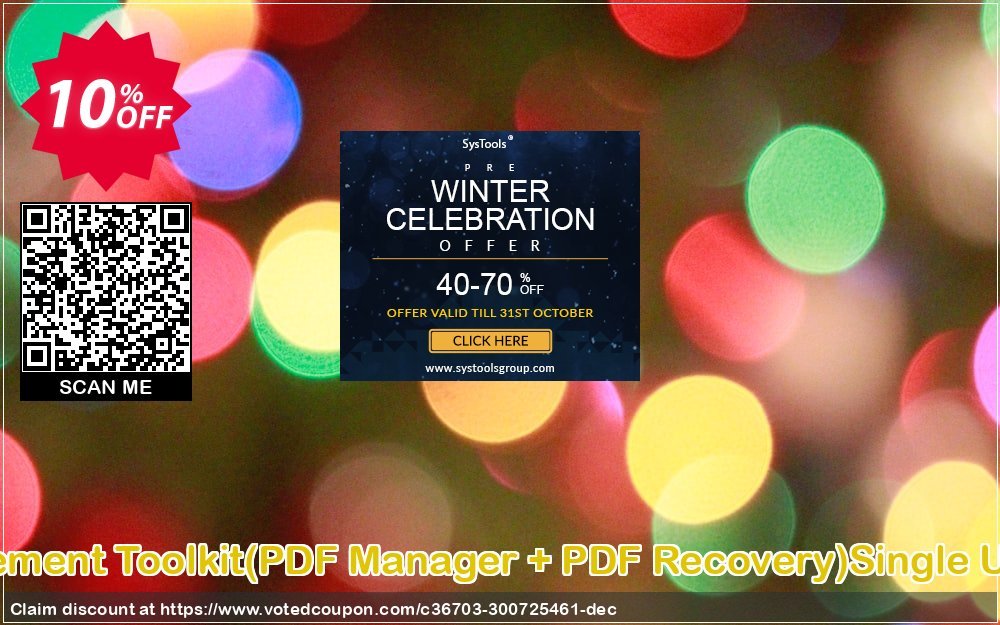 PDF Management Toolkit, PDF Manager + PDF Recovery Single User Plan Coupon, discount Promotion code PDF Management Toolkit(PDF Manager + PDF Recovery)Single User License. Promotion: Offer PDF Management Toolkit(PDF Manager + PDF Recovery)Single User License special discount 