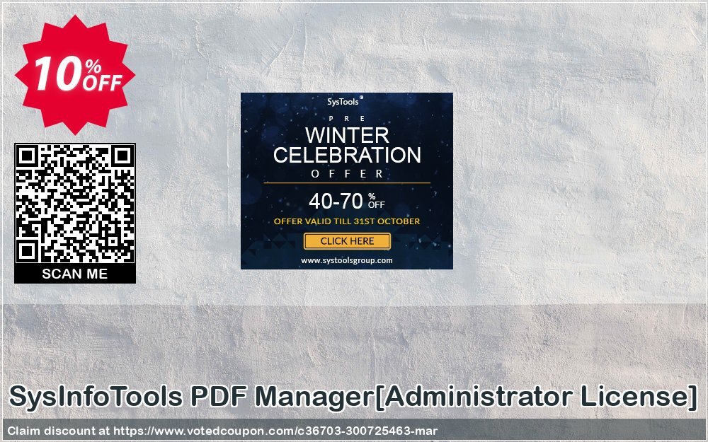 SysInfoTools PDF Manager/Administrator Plan/ Coupon, discount Promotion code SysInfoTools PDF Manager[Administrator License]. Promotion: Offer SysInfoTools PDF Manager[Administrator License] special discount 