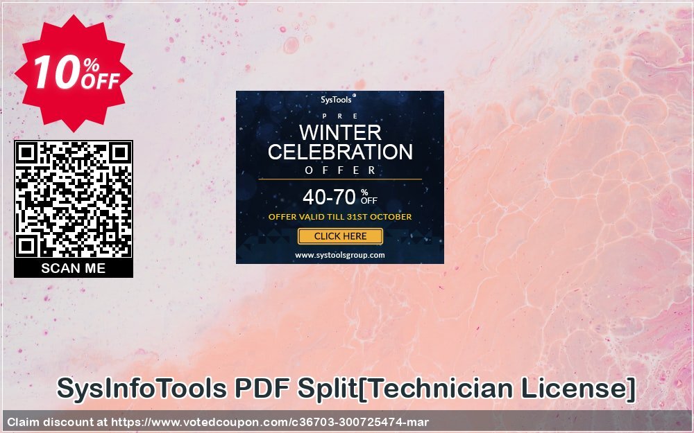 SysInfoTools PDF Split/Technician Plan/ Coupon, discount Promotion code SysInfoTools PDF Split[Technician License]. Promotion: Offer SysInfoTools PDF Split[Technician License] special discount 