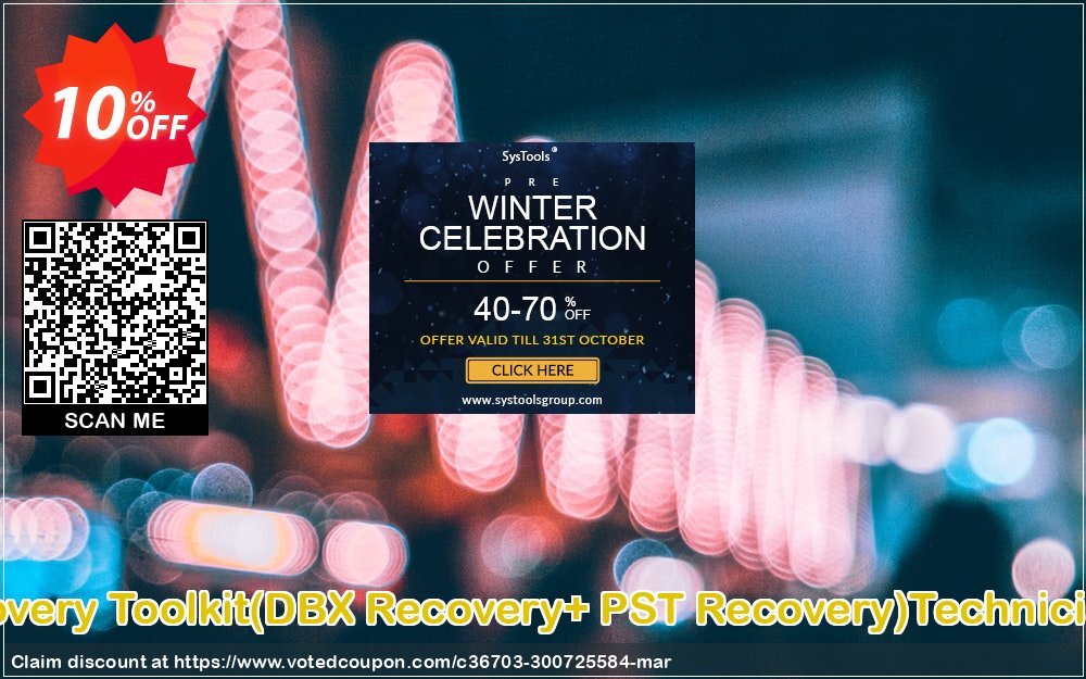 Email Recovery Toolkit, DBX Recovery+ PST Recovery Technician Plan Coupon, discount Promotion code Email Recovery Toolkit(DBX Recovery+ PST Recovery)Technician License. Promotion: Offer Email Recovery Toolkit(DBX Recovery+ PST Recovery)Technician License special discount 