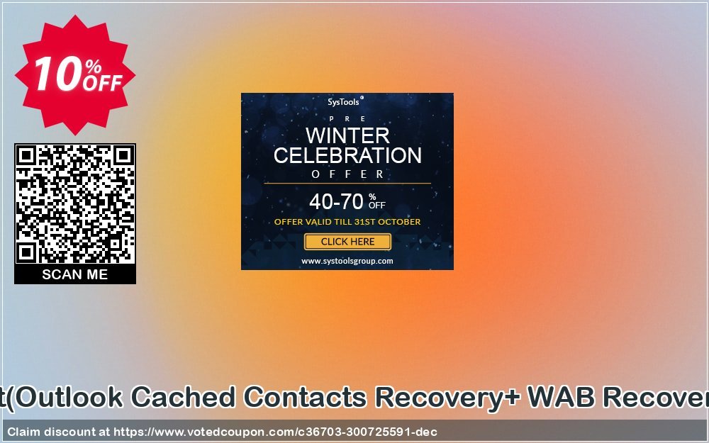 Email Recovery Toolkit, Outlook Cached Contacts Recovery+ WAB Recovery Single User Plan Coupon, discount Promotion code Email Recovery Toolkit(Outlook Cached Contacts Recovery+ WAB Recovery)Single User License. Promotion: Offer Email Recovery Toolkit(Outlook Cached Contacts Recovery+ WAB Recovery)Single User License special discount 