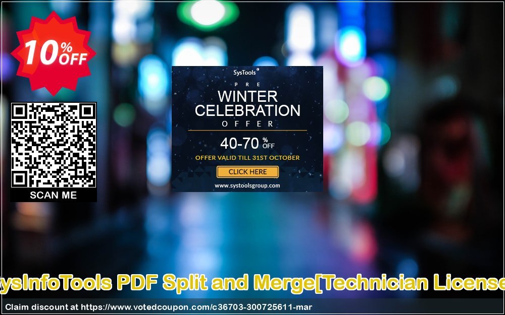 SysInfoTools PDF Split and Merge/Technician Plan/ Coupon, discount Promotion code SysInfoTools PDF Split and Merge[Technician License]. Promotion: Offer SysInfoTools PDF Split and Merge[Technician License] special discount 