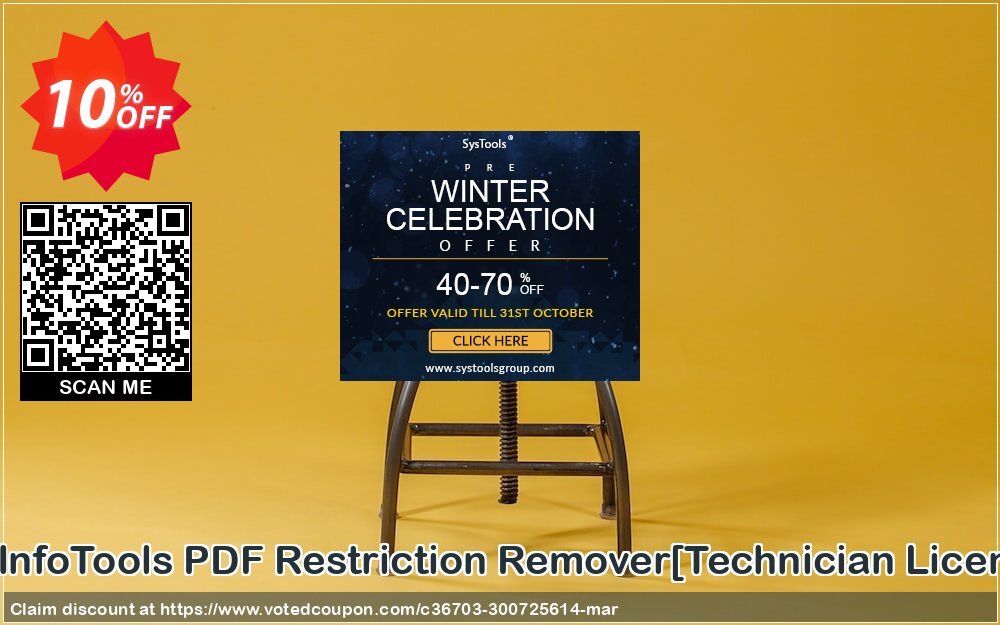 SysInfoTools PDF Restriction Remover/Technician Plan/ Coupon, discount Promotion code SysInfoTools PDF Restriction Remover[Technician License]. Promotion: Offer SysInfoTools PDF Restriction Remover[Technician License] special discount 