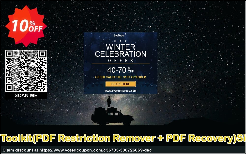 PDF Management Toolkit, PDF Restriction Remover + PDF Recovery Single User Plan Coupon, discount Promotion code PDF Management Toolkit(PDF Restriction Remover + PDF Recovery)Single User License. Promotion: Offer PDF Management Toolkit(PDF Restriction Remover + PDF Recovery)Single User License special discount 