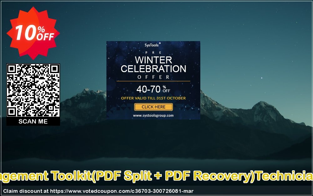 PDF Management Toolkit, PDF Split + PDF Recovery Technician Plan Coupon, discount Promotion code PDF Management Toolkit(PDF Split + PDF Recovery)Technician License. Promotion: Offer PDF Management Toolkit(PDF Split + PDF Recovery)Technician License special discount 