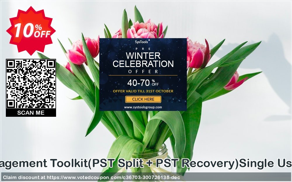 Email Management Toolkit, PST Split + PST Recovery Single User Plan Coupon, discount Promotion code Email Management Toolkit(PST Split + PST Recovery)Single User License. Promotion: Offer Email Management Toolkit(PST Split + PST Recovery)Single User License special discount 